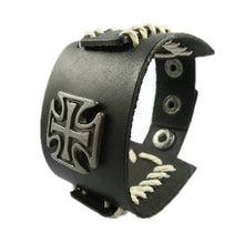 Jesus Cross leather bracelet for men